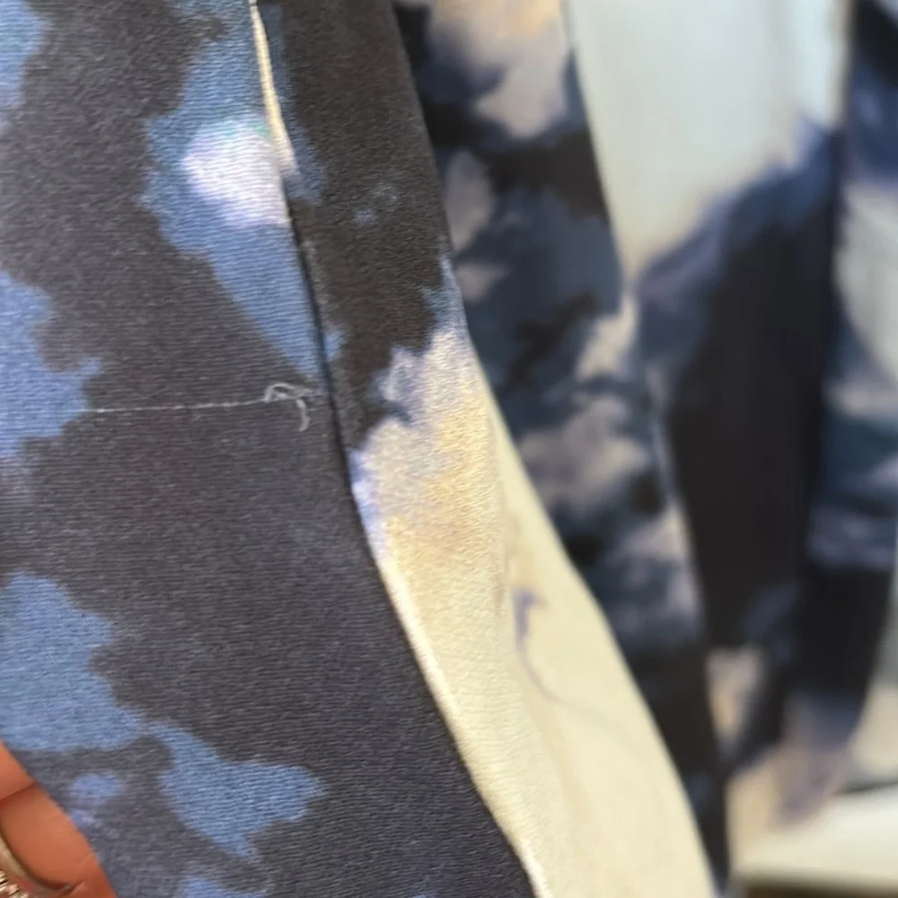Kate Spade New York Long Sleeve Printed Crepe Blouse in “Blue Dusk”